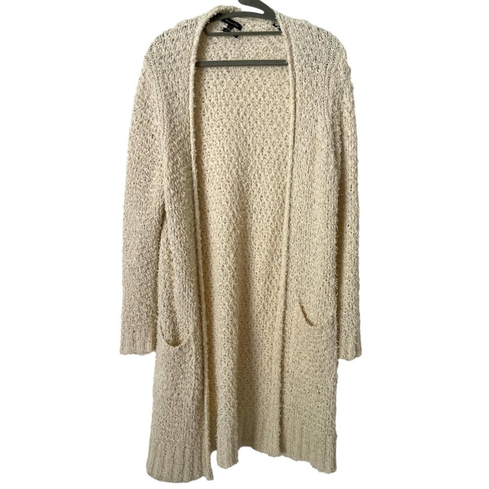 Massimo Dutti Open Knit‎ Long Cardigan Beige Made in Italy S